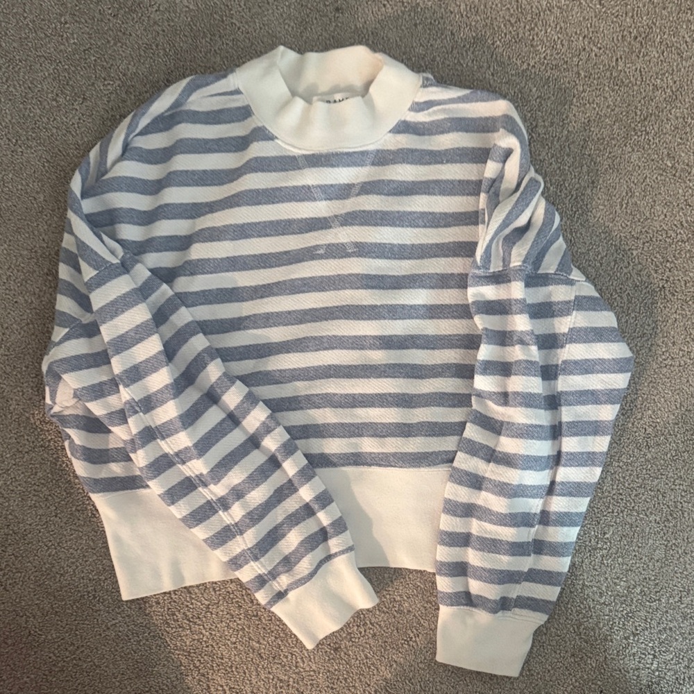 Frame Striped Blue and White Sweater
